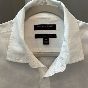 Banana Republic White Linen Cotton Men's Shirt